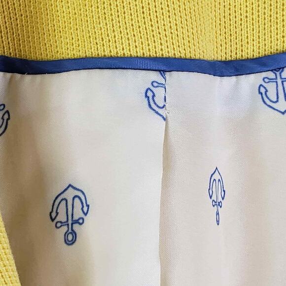 Talbots Blazer Jacket Womens Size 10 Stretch Knit Button Yellow Lined Cotton - Picture 7 of 9